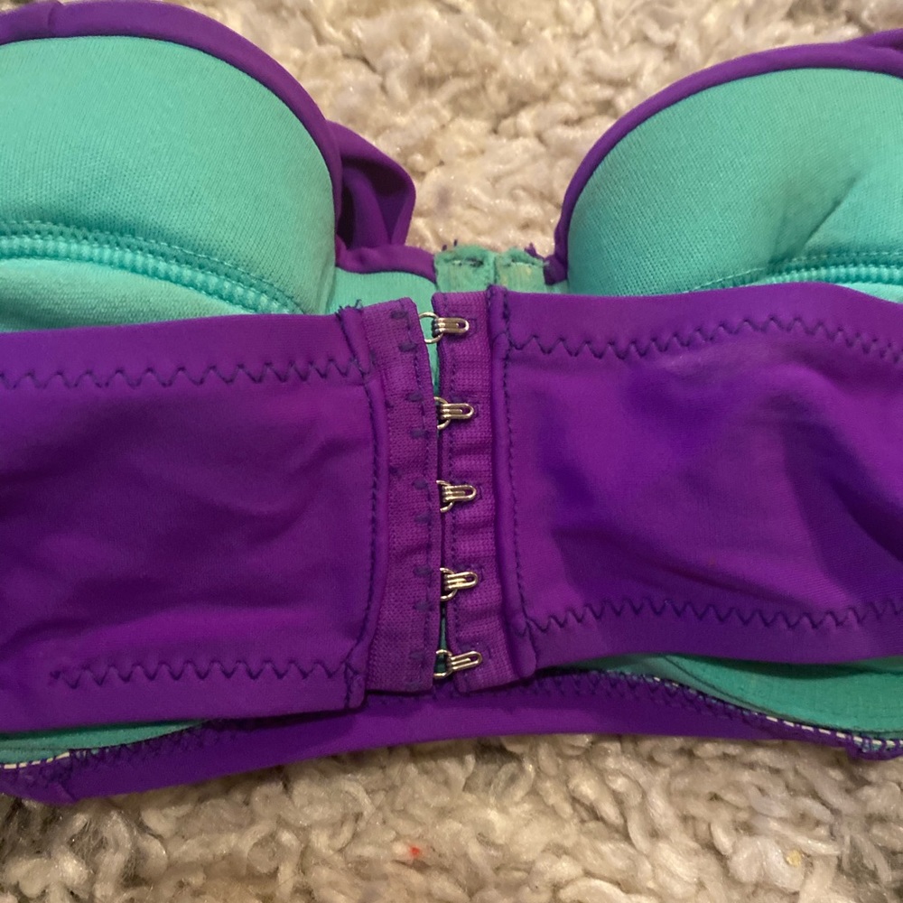 Purple bow strapless bikini top - Picture 3 of 6